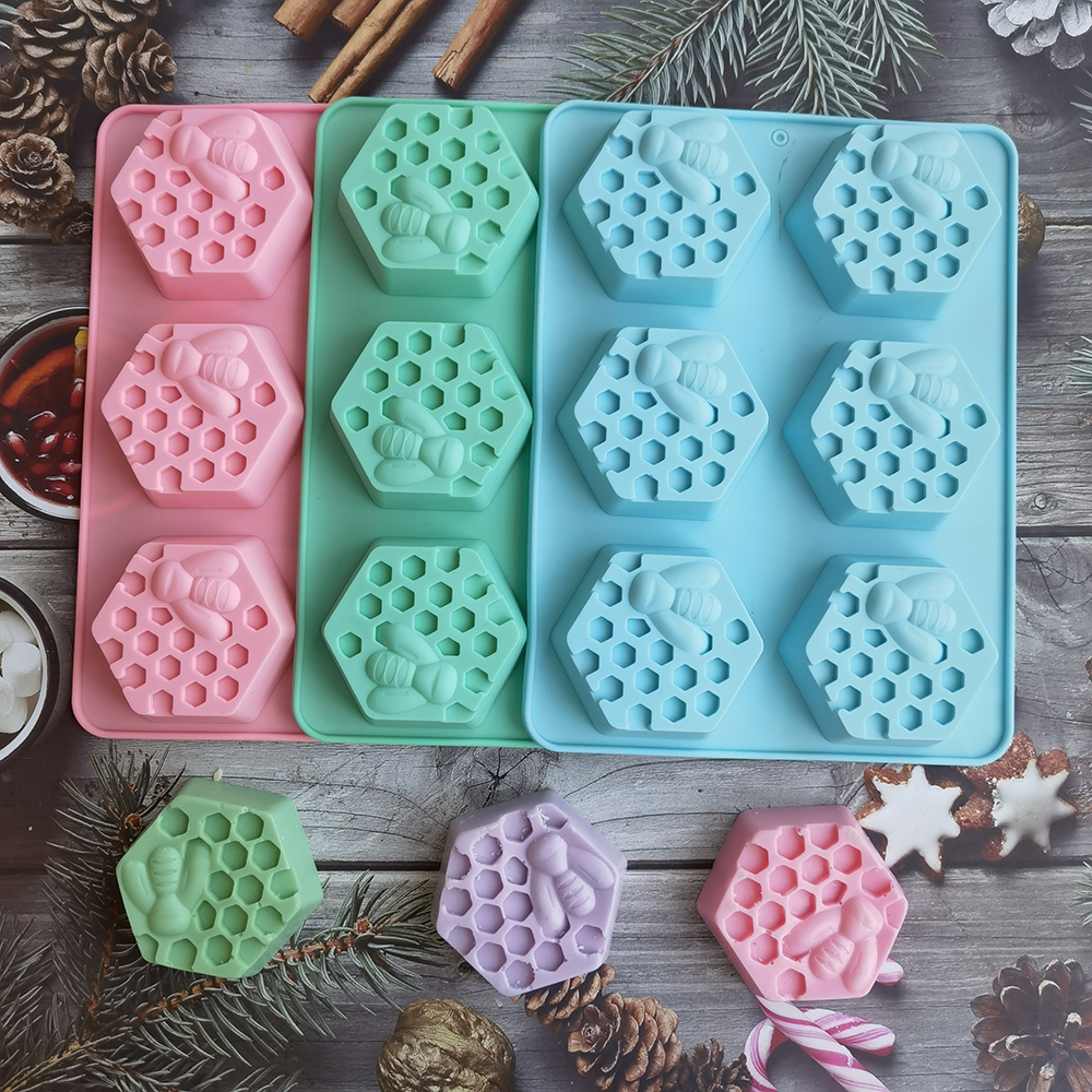 Soap Making Activity - Silicone Hexagonal Bee Soap Mold for