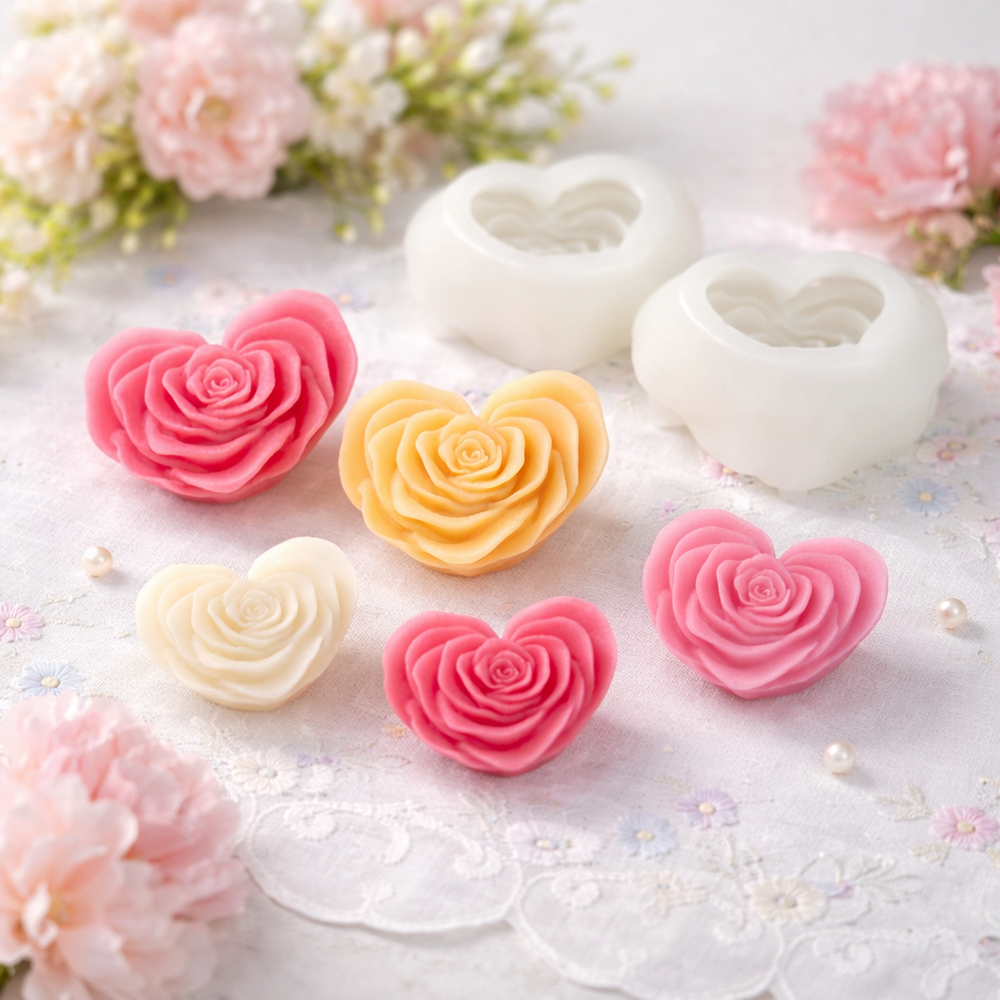 Soap Making Supplies Wholesale - Wholesale Love Flower Silicone Candle Mold