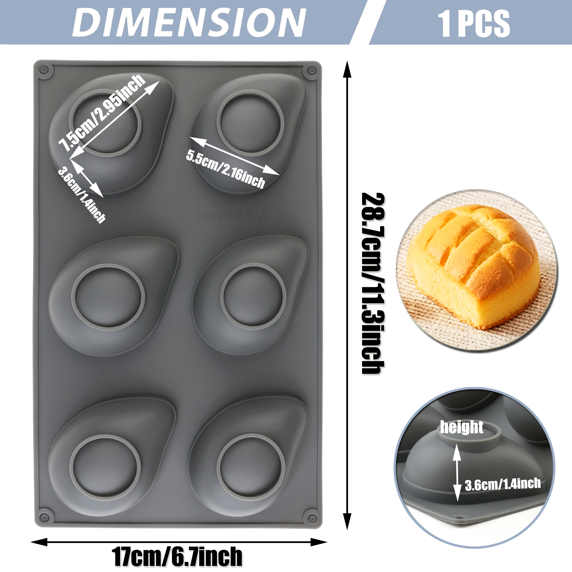 1pcs Gray Thick Silicone Mouss - Soap Making Activity reseña y precio