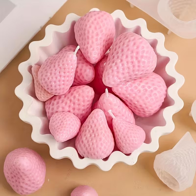 Strawberry Silicone Candle Mol - Soap Making Activity reseña y precio