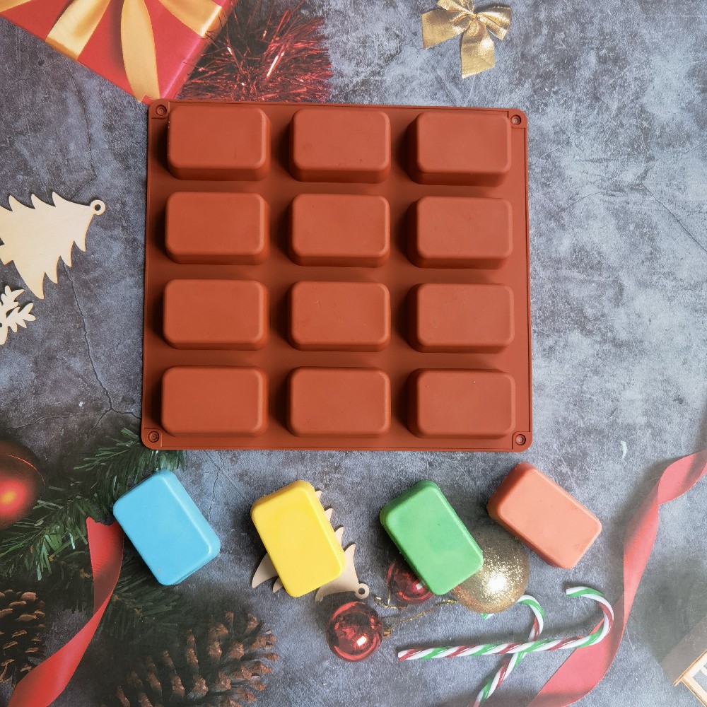 12 Cavity Square Silicone Soap - Soap Making Business reseña y precio